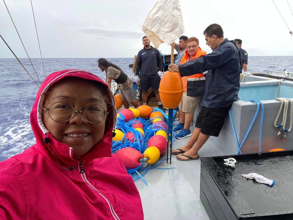 Toky on field assignment, Pacific fisheries patrol
